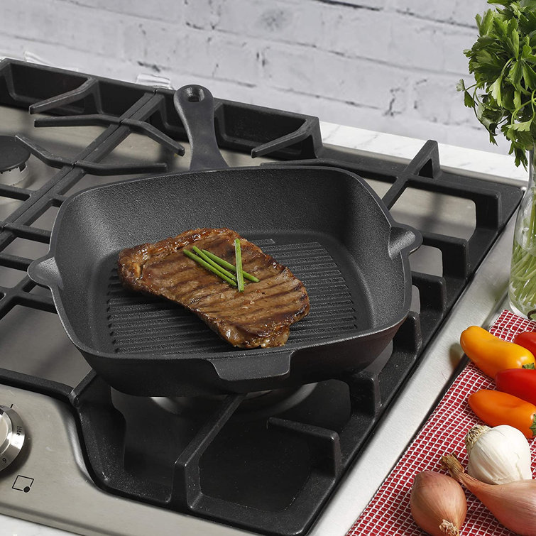 Prep & Savour Cast Iron NonStick Grill Pan & Reviews Wayfair